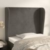 vidaXL T&ecirc;te de lit avec oreilles Gris fonc&eacute; 103x23x118/128 cm Velours