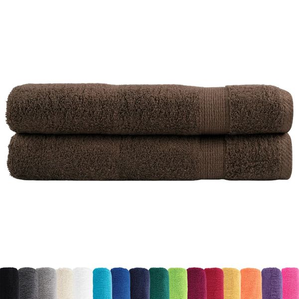 vidaXL Serviettes de sauna de qualit&eacute; sup&eacute;rieure SOLUND 2 pcs marron