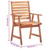 vidaXL Chaises &agrave; manger d'ext&eacute;rieur lot de 3 et coussins Acacia massif