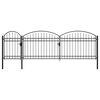 vidaXL Portail de jardin ASSEN avec arc en acier noir 1,5 x 5 m