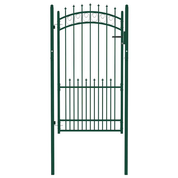 vidaXL Portail de cl&ocirc;ture avec pointes Acier 104x134,5 cm Vert