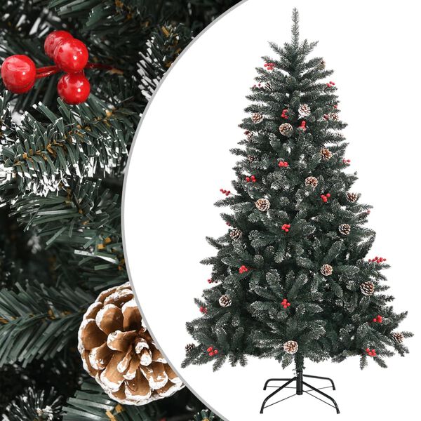 vidaXL Sapin de No&euml;l artificiel avec support Vert 120 cm PVC