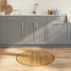 vidaXL Tapis rond naturel 80 cm bambou