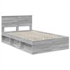 vidaXL Cadre de lit Gris Sonoma 120 x 190 cm Bois d'ing&eacute;nierie
