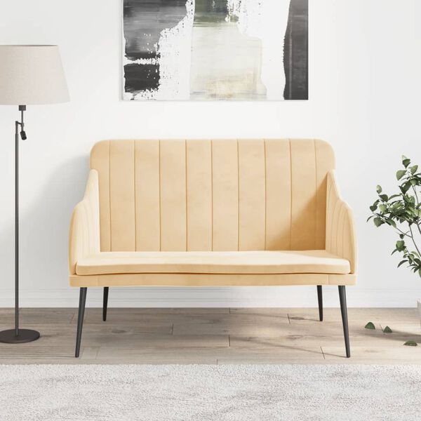 vidaXL Banc Cr&egrave;me 110x76x80 cm Velours