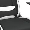 vidaXL Chaise de jeu avec repose-pied Noir et blanc Tissu