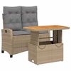 vidaXL Ensemble &agrave; manger de jardin et coussins 2 pcs beige poly rotin