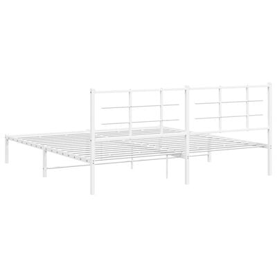 vidaXL Cadre de lit métal sans matelas et tête de lit blanc 193x203 cm