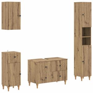 vidaXL Ensemble de 4 pi&egrave;ces d'armoires de salle de bain ALKMAAR