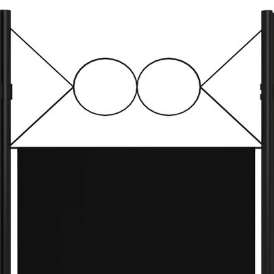 vidaXL Cloison de séparation 5 panneaux Noir 200x180 cm