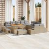 vidaXL Ensemble de canap&eacute; de jardin 13 pcs Beige polyrotin