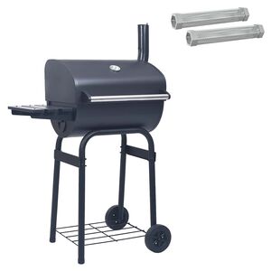 vidaXL Grill charbon 75 x 48 x 120 cm Argent&eacute;