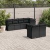 vidaXL Salon de jardin 7 pcs avec coussins noir r&eacute;sine tress&eacute;e