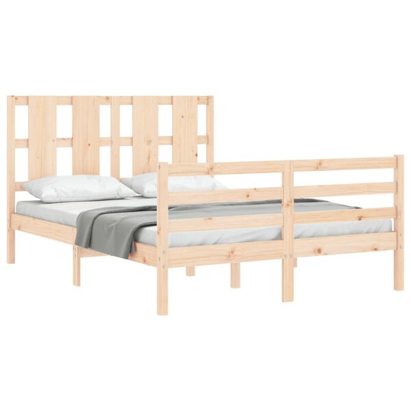 vidaXL Cadre de lit sans matelas 140x190 cm bois massif