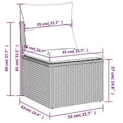 vidaXL Salon de jardin 6 pcs avec coussins noir résine tressée