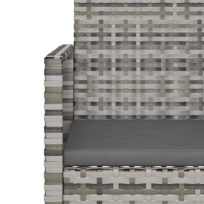 vidaXL Salon de jardin avec coussins 3 pcs résine tressée gris