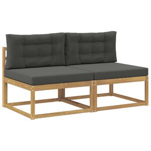 vidaXL 2 Pi&egrave;ce Sofa de milieu ext&eacute;rieur Polyester Blanc