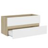 vidaXL Ensemble de meubles de bain Blanc et ch&ecirc;ne sonoma Agglom&eacute;r&eacute;