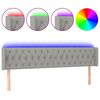 vidaXL T&ecirc;te de lit &agrave; LED Gris clair 183x16x78/88 cm Tissu