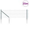 vidaXL Cl&ocirc;ture avec poteau Vert 0,4 x 25 m Acier et PVC