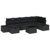 vidaXL Ensemble de canap&eacute; de jardin avec coussin 8 pcs Noir polyrotin