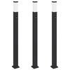 vidaXL Bornes lumineuses avec d&eacute;tecteur lot de 3 110 cm noir IP44