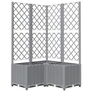 vidaXL Jardini&egrave;re avec treillis Gris clair 80x80x136 cm PP