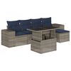 vidaXL Ensemble de canap&eacute; de jardin 6 pcs avec coussins gris r&eacute;sine tress&eacute;e