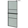 vidaXL Paroi de douche avec &eacute;tag&egrave;re Noir 80x195 cm Verre ESG&Aluminium
