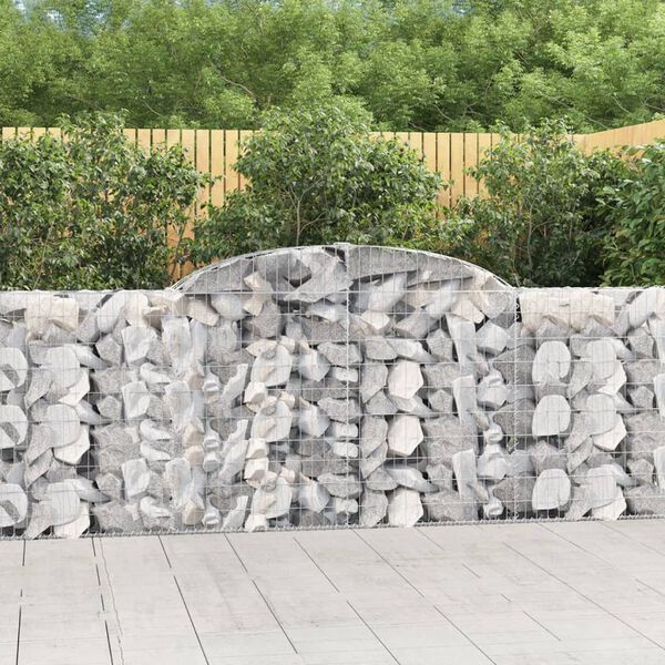 vidaXL Paniers &agrave; gabions arqu&eacute;s 2 pcs 300x30x100/120 cm fer galvanis&eacute;