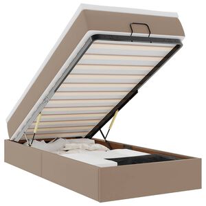 VidaXL Cadre de lit ottoman et matelas cappuccino 90x200 cm similicuir