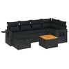 vidaXL Salon de jardin 7 pcs avec coussins noir r&eacute;sine tress&eacute;e
