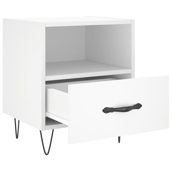 vidaXL Table de chevet blanc 40x35x47,5 cm bois d&rsquo;ing&eacute;nierie