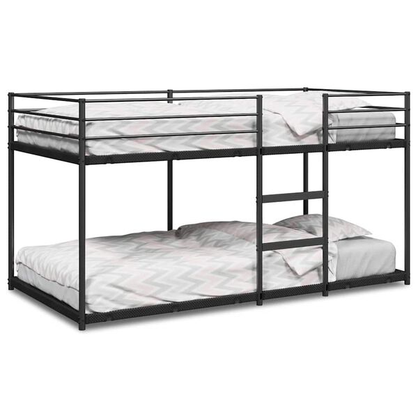 VidaXL Lit superpos&eacute; sans matelas noir 90x200 cm acier