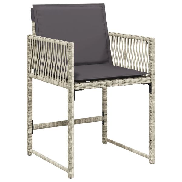 vidaXL Ensemble &agrave; manger de jardin et coussins 17 pcs gris clair rotin