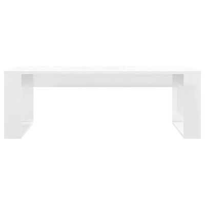 vidaXL Table basse blanc brillant 102x50x35 cm bois d'ingénierie