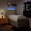 vidaXL Sommier &agrave; lattes de lit et matelas Cr&egrave;me 90x190 cm Tissu