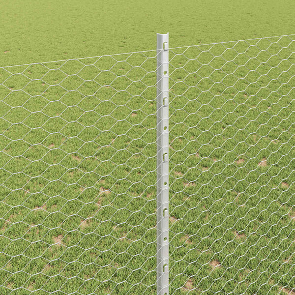 vidaXL Cl&ocirc;ture avec poteau Argent&eacute; 1,6 x 10 m Acier