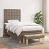 vidaXL Sommier &agrave; lattes de lit avec matelas Taupe 100x200 cm Tissu