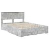 vidaXL Cadre de lit Gris b&eacute;ton 140 x 190 cm Bois d'ing&eacute;nierie