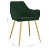 vidaXL Chaises &agrave; manger lot de 4 Vert fonc&eacute; Velours