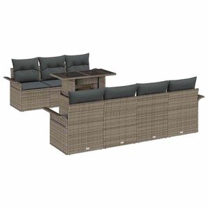 vidaXL Ensemble de canap&eacute; de jardin 8 pc Gris polyrotin