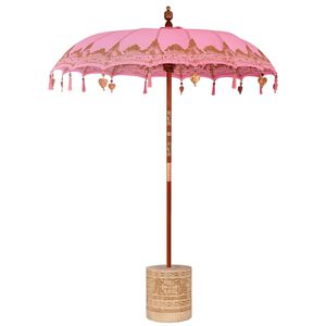 vidaXL Parasol balinais avec base Rose &Oslash; 180-190 cm