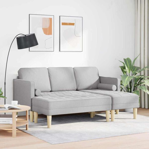 vidaXL Ensemble de Canap&eacute;s avec coussin 2 pcs Gris nuage Polyester