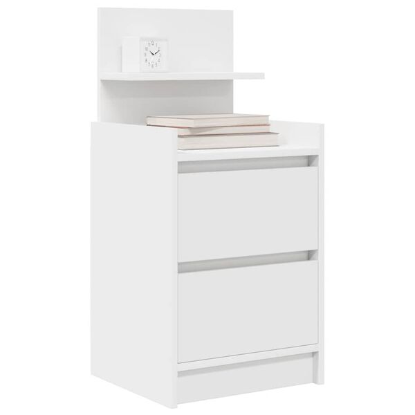 vidaXL Tables de chevet avec 2 tiroirs 2 pcs blanc 38x34x80 cm