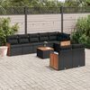 vidaXL Salon de jardin 9 pcs avec coussins noir r&eacute;sine tress&eacute;e