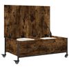 vidaXL Table basse avec roulettes ch&ecirc;ne fum&eacute; bois d'ing&eacute;nierie