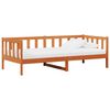 vidaXL Lit d'appoint avec matelas Brun cir&eacute; et blanc 90 x 200 cm