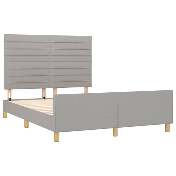 vidaXL Cadre de lit sans matelas gris clair 140x190 cm tissu