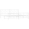 vidaXL Cadre de lit m&eacute;tal sans matelas et pied de lit blanc 193x203 cm